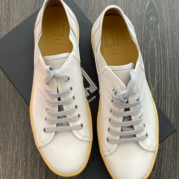 SOLD 😃 NEW AUTHENTIC Dunhill Men’s Off White Leather Sneaker Sz EUR 42 / US 8 - Picture 10 of 13